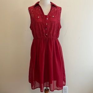 New American Rag Cardinal Red Lace Dress Size 0X